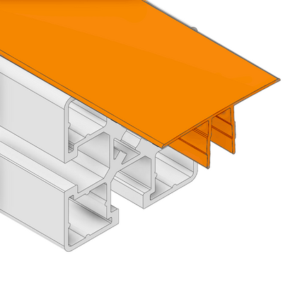 61-090-3 MODULAR SOLUTIONS PVC COVER PROFILE ORANGE 40MM, 8 FOOT LENGTH
